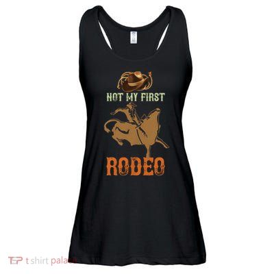 Not My First Rodeo Cowboy Bull Rider Western Bull Riding Ladies Essential Flowy Tank