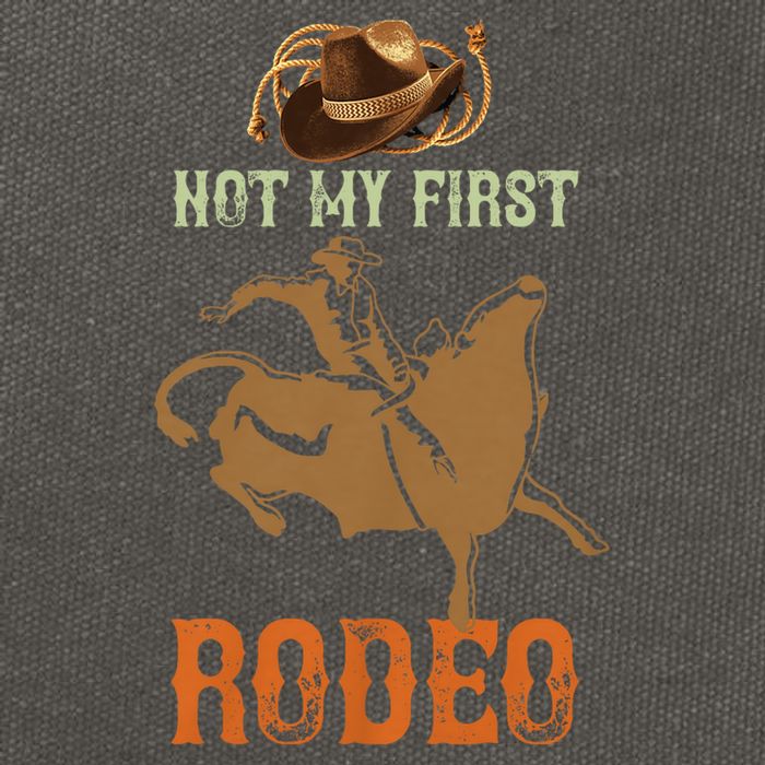 Not My First Rodeo Cowboy Bull Rider Western Bull Riding Cotton Canvas Backpack