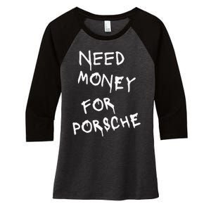 Need Money For Porsche Funny Women's Tri-Blend 3/4-Sleeve Raglan Shirt