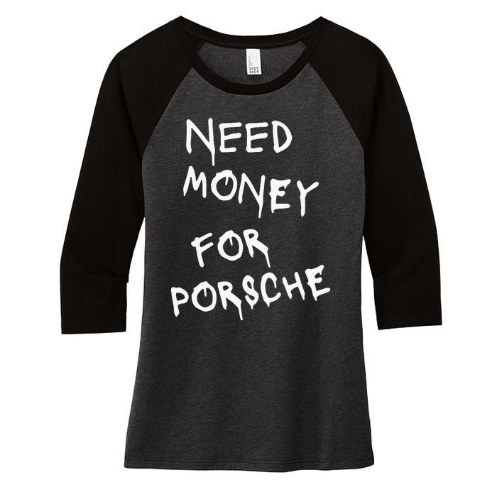 Need Money For Porsche Funny Women's Tri-Blend 3/4-Sleeve Raglan Shirt