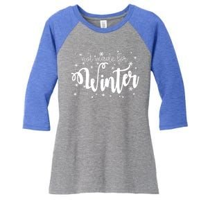 Not Made For Winter Snowflake Women's Tri-Blend 3/4-Sleeve Raglan Shirt