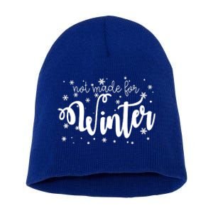 Not Made For Winter Snowflake Short Acrylic Beanie