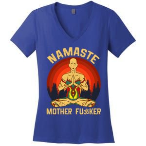 Namaste Mother Fucker Zen Meditation Yoga Buddhism Tradition Meaningful Gift Women's V-Neck T-Shirt