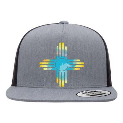 New Mexico Flag Pride Vintage New Mexican Souvenir Gift Flat Bill Trucker Hat