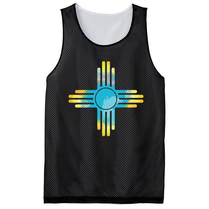 New Mexico Flag Pride Vintage New Mexican Souvenir Gift Mesh Reversible Basketball Jersey Tank