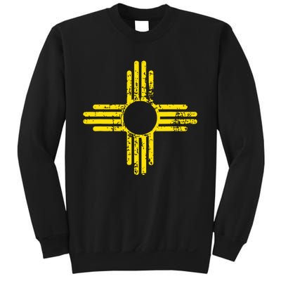 New Mexico Flag Distressed Yellow Zia Sun Alone Sweatshirt