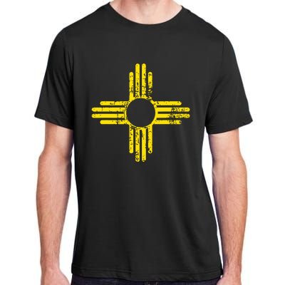 New Mexico Flag Distressed Yellow Zia Sun Alone Adult ChromaSoft Performance T-Shirt