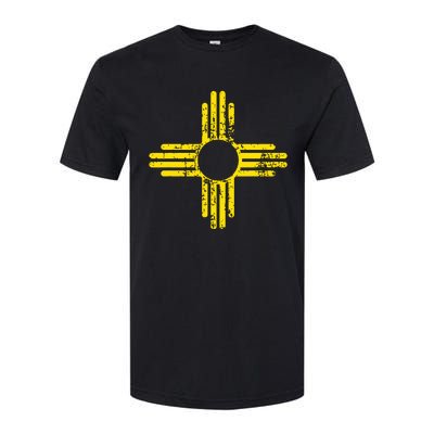 New Mexico Flag Distressed Yellow Zia Sun Alone Softstyle® CVC T-Shirt