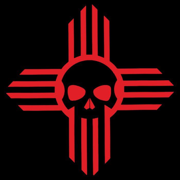 New Mexico Flag Zia Sun Skull State Pride Cooling Performance Crew T-Shirt