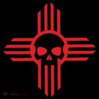 New Mexico Flag Zia Sun Skull State Pride Button