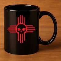 New Mexico Flag Zia Sun Skull State Pride 11oz C Handle Ceramic Mug