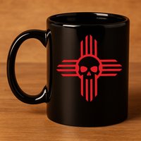New Mexico Flag Zia Sun Skull State Pride 11oz C Handle Ceramic Mug