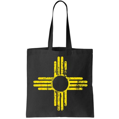 New Mexico Flag Distressed Yellow Zia Sun Alone Bag