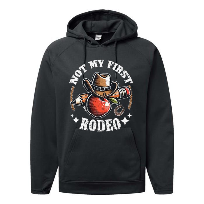 Not My First Rodeo Back To School Teacher Performance Fleece Hoodie