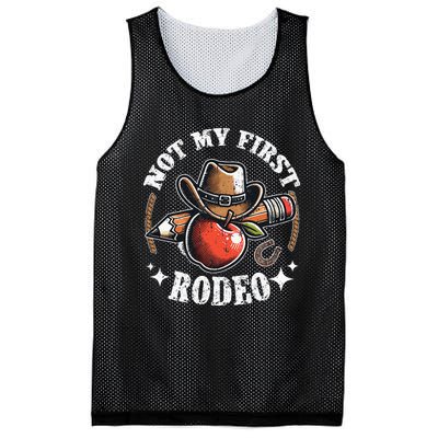 Not My First Rodeo Back To School Teacher Mesh Reversible Basketball Jersey Tank