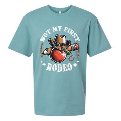 Not My First Rodeo Back To School Teacher Sueded Cloud Jersey T-Shirt