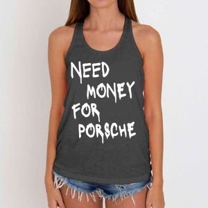 Need Money Funny Sports Car Women's Knotted Racerback Tank