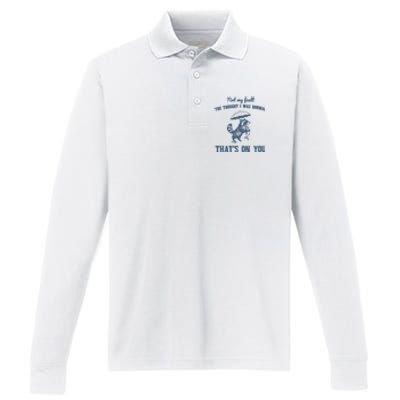 Not My Fault You Thought I Was Normal Retro 90s Performance Long Sleeve Polo