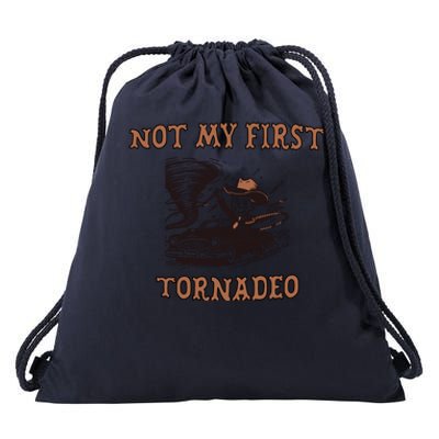 Not My First Tornado Drawstring Bag