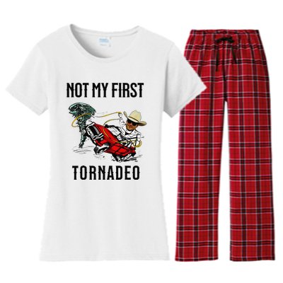 Not My First Tornadeo Not My First Tornado Meme Funny Women's Flannel Pajama Set