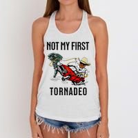 Not My First Tornadeo Not My First Tornado Meme Funny Women's Knotted Racerback Tank