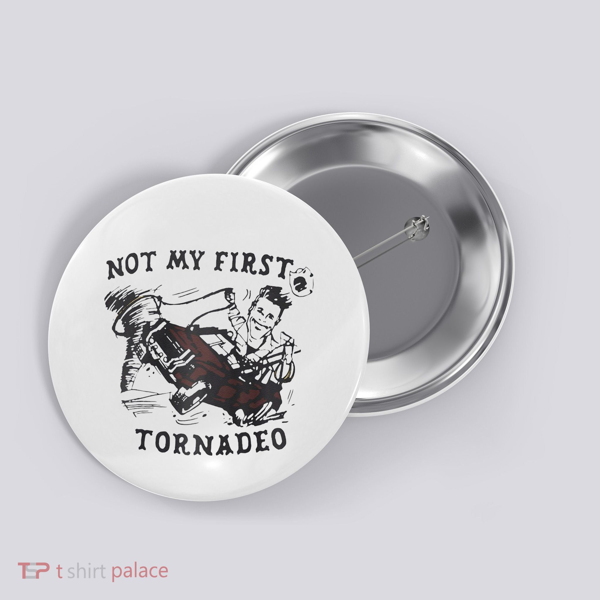 Not My First Tornado Raglan Button