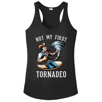 Not My First Tornado Not My First Tornadeo Rodeo Ladies PosiCharge Competitor Racerback Tank