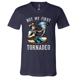 Not My First Tornado Not My First Tornadeo Rodeo V-Neck T-Shirt