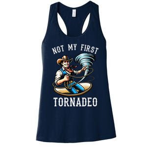 Not My First Tornado Not My First Tornadeo Rodeo Women's Racerback Tank