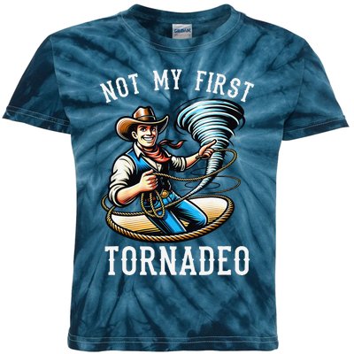 Not My First Tornado Not My First Tornadeo Rodeo Kids Tie-Dye T-Shirt