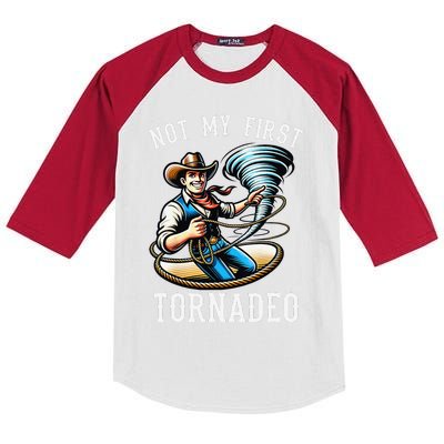 Not My First Tornado Not My First Tornadeo Rodeo Kids Colorblock Raglan Jersey