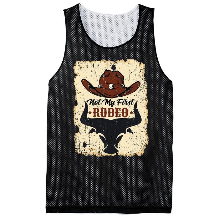 Not My First Rodeo Vintage Rodeo Western Country Cowboy Mesh Reversible Basketball Jersey Tank