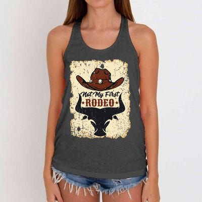 Not My First Rodeo Vintage Rodeo Western Country Cowboy Women's Knotted Racerback Tank