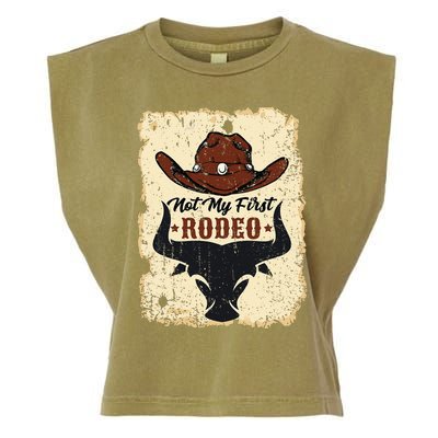 Not My First Rodeo Vintage Rodeo Western Country Cowboy Garment-Dyed Women's Muscle Tee