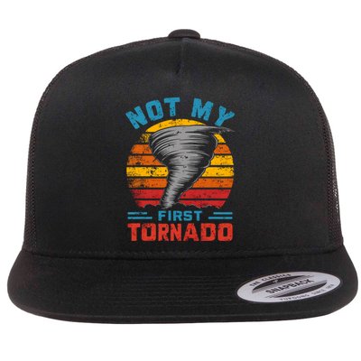 Not My First Tornado Funny Storm Twister Hurricane Weather Flat Bill Trucker Hat