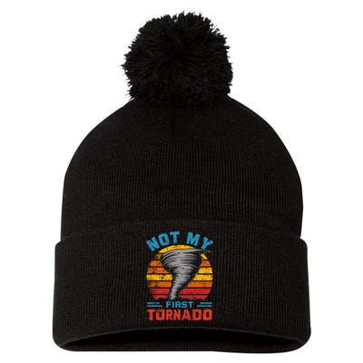 Not My First Tornado Funny Storm Twister Hurricane Weather Pom Pom 12in Knit Beanie