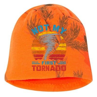 Not My First Tornado Funny Storm Twister Hurricane Weather Kati - Camo Knit Beanie