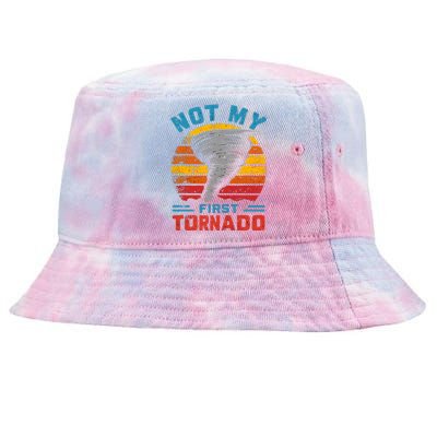 Not My First Tornado Funny Storm Twister Hurricane Weather Tie-Dyed Bucket Hat