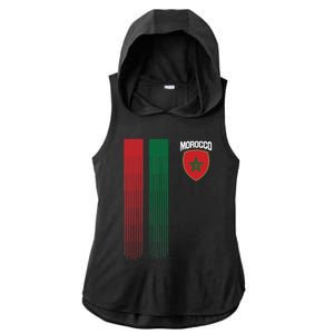 National Morocco Flag Moroccan Football Fan Soccer Team Ladies PosiCharge Tri-Blend Wicking Draft Hoodie Tank