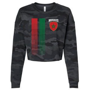 National Morocco Flag Moroccan Football Fan Soccer Team Cropped Pullover Crew