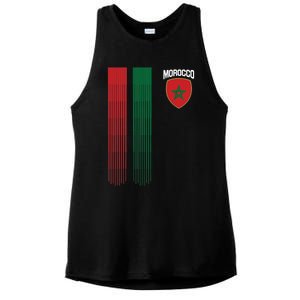 National Morocco Flag Moroccan Football Fan Soccer Team Ladies PosiCharge Tri-Blend Wicking Tank