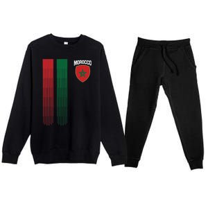 National Morocco Flag Moroccan Football Fan Soccer Team Premium Crewneck Sweatsuit Set