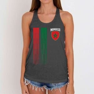 National Morocco Flag Moroccan Football Fan Soccer Team Women's Knotted Racerback Tank