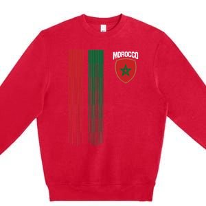 National Morocco Flag Moroccan Football Fan Soccer Team Premium Crewneck Sweatshirt