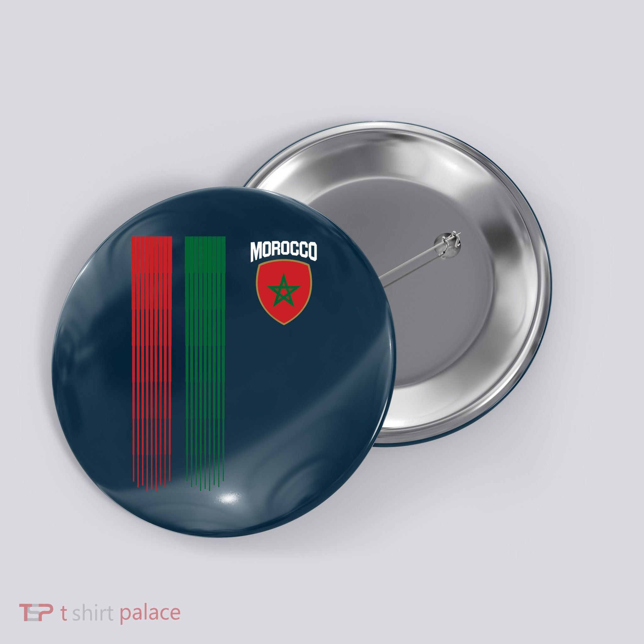 National Morocco Flag Moroccan Football Fan Soccer Team Button