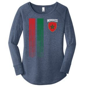 National Morocco Flag Moroccan Football Fan Soccer Team Women's Perfect Tri Tunic Long Sleeve Shirt