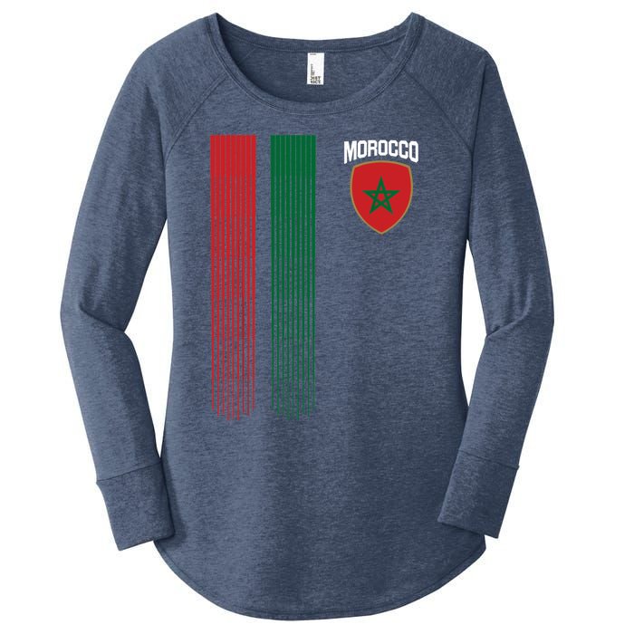 National Morocco Flag Moroccan Football Fan Soccer Team Women's Perfect Tri Tunic Long Sleeve Shirt