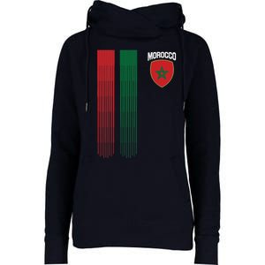 National Morocco Flag Moroccan Football Fan Soccer Team Womens Funnel Neck Pullover Hood