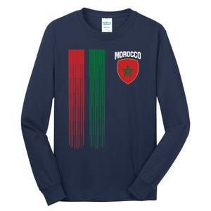 National Morocco Flag Moroccan Football Fan Soccer Team Tall Long Sleeve T-Shirt