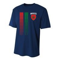 National Morocco Flag Moroccan Football Fan Soccer Team Performance Sprint T-Shirt